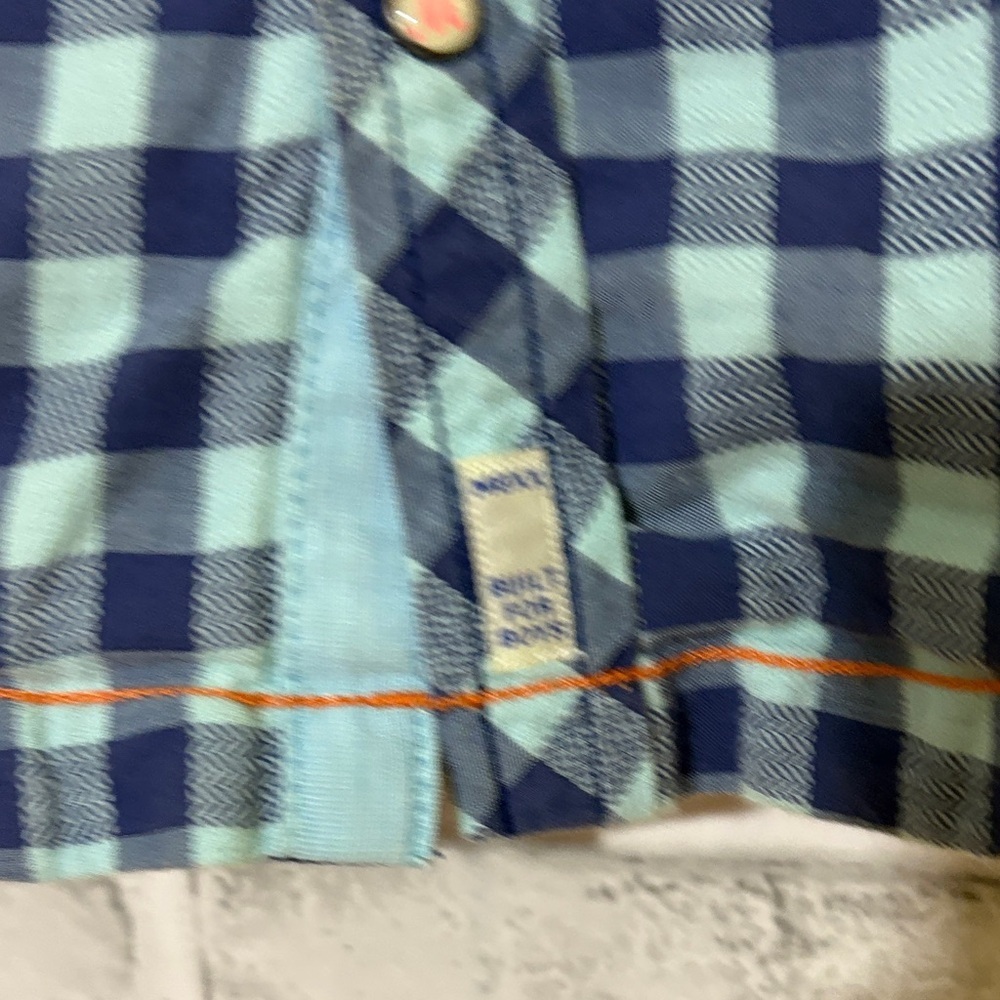 4/$20 Mexx Blue Checkered Kids Button-Down Shirt, size 6 - Picture 6 of 9
